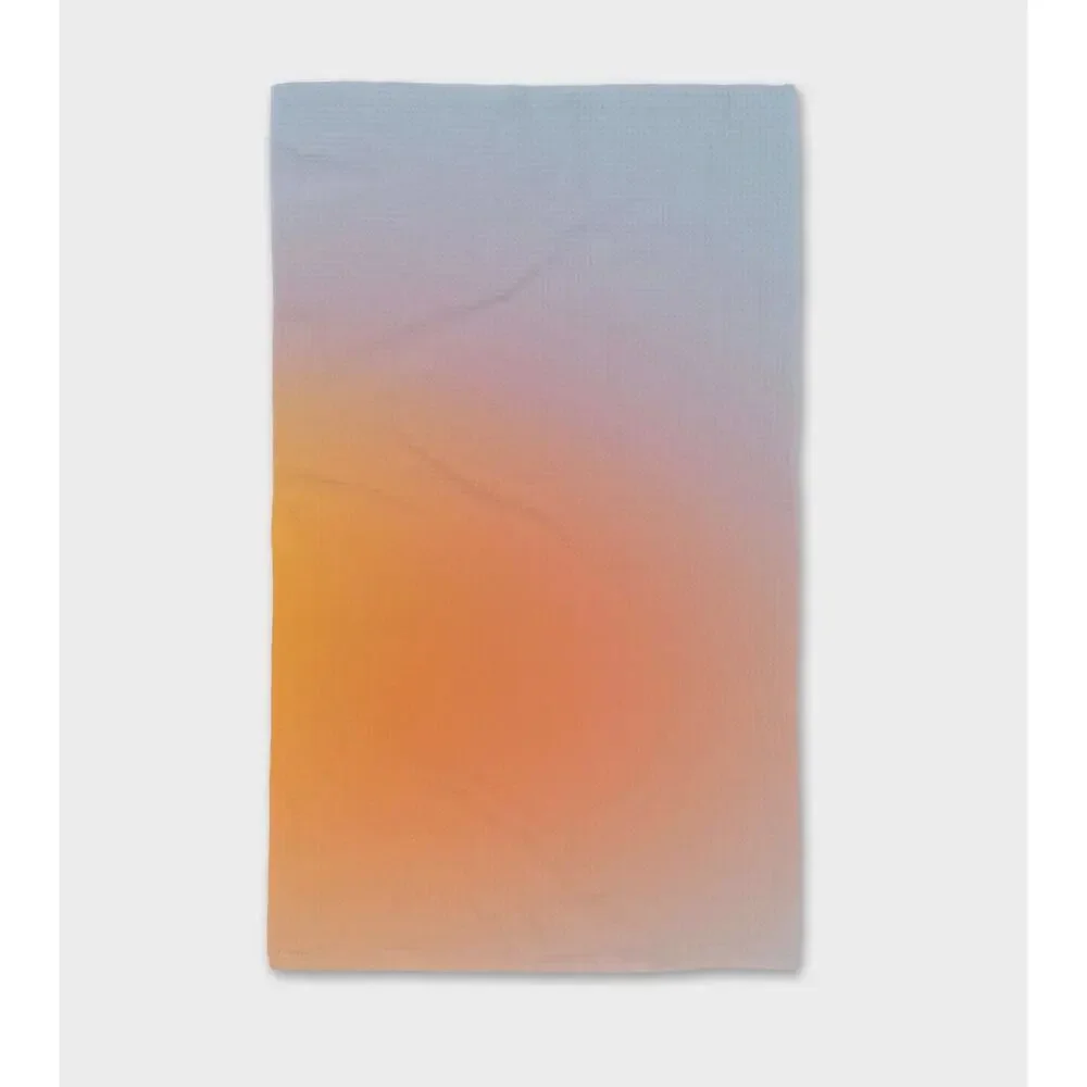 Geometry Ombre Blue & orange Dish Towel Set (5)